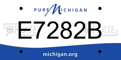 E7282B Michigan License Plate