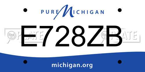 E728ZB Michigan License Plate