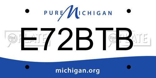 E72BTB Michigan License Plate