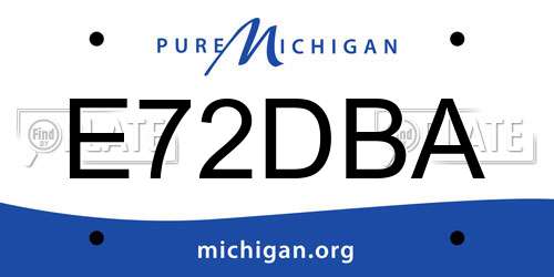 E72DBA Michigan License Plate