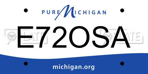 E72OSA Michigan License Plate