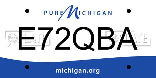 E72QBA Michigan License Plate