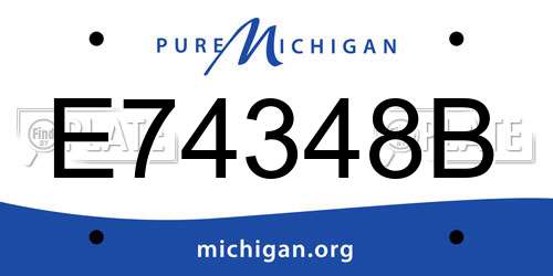 E74348B Michigan License Plate