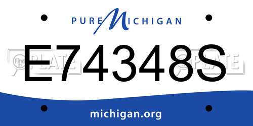 E74348S Michigan License Plate