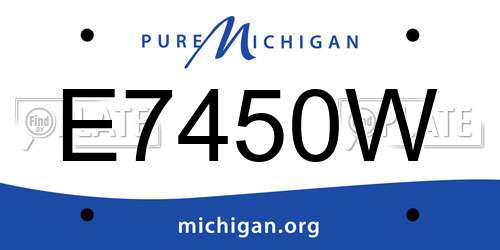 E7450W Michigan License Plate