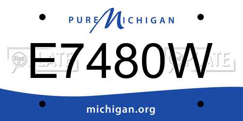 E7480W Michigan License Plate