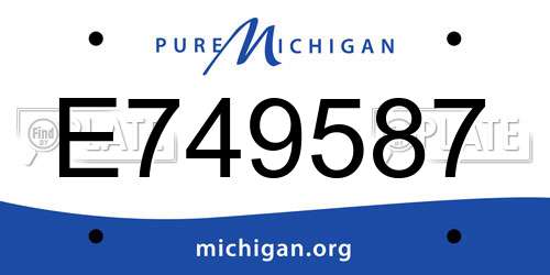 E749587 Michigan License Plate