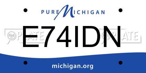 E74IDN Michigan License Plate
