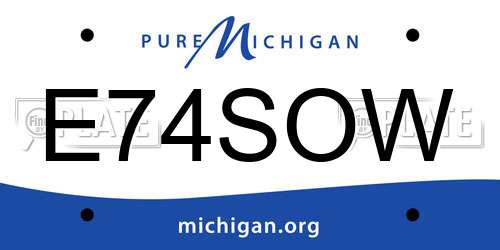E74SOW Michigan License Plate