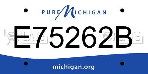 E75262B Michigan License Plate
