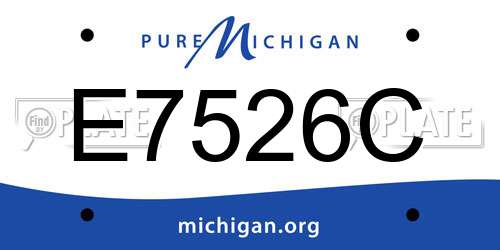 E7526C Michigan License Plate