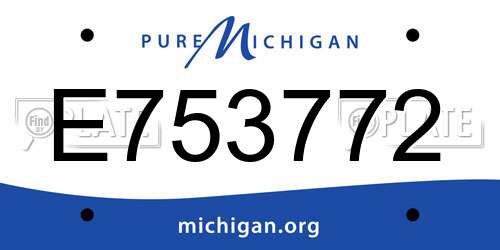 E753772 Michigan License Plate