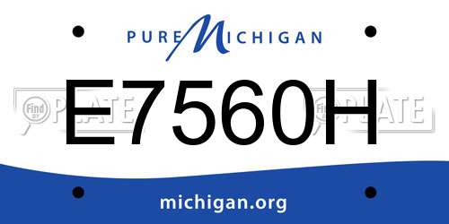 E7560H Michigan License Plate