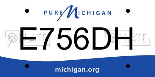 E756DH Michigan License Plate