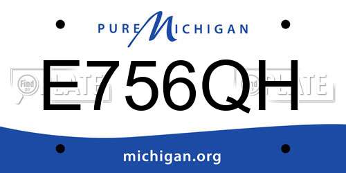 E756QH Michigan License Plate