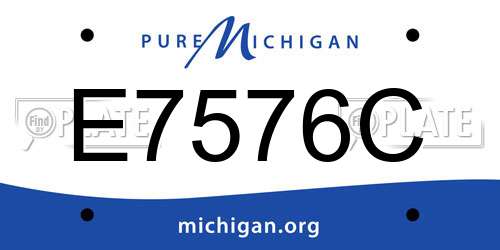 E7576C Michigan License Plate