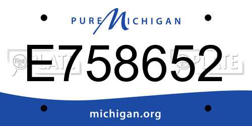 E758652 Michigan License Plate