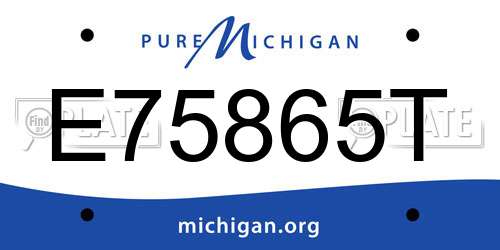 E75865T Michigan License Plate