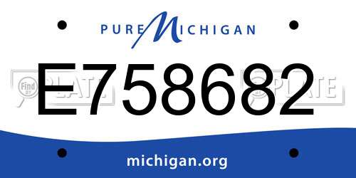 E758682 Michigan License Plate