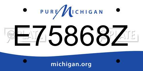 E75868Z Michigan License Plate