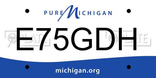 E75GDH Michigan License Plate