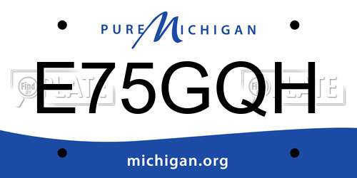 E75GQH Michigan License Plate