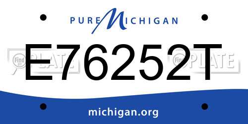 E76252T Michigan License Plate