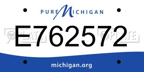 E762572 Michigan License Plate