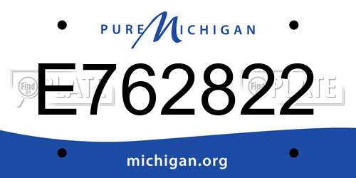 E762822 Michigan License Plate