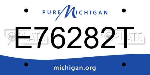 E76282T Michigan License Plate