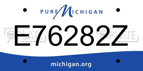E76282Z Michigan License Plate