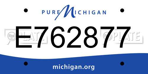 E762877 Michigan License Plate