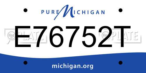 E76752T Michigan License Plate