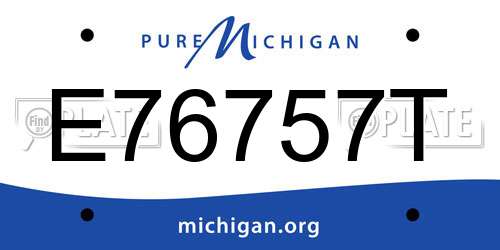 E76757T Michigan License Plate