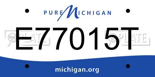 E77015T Michigan License Plate