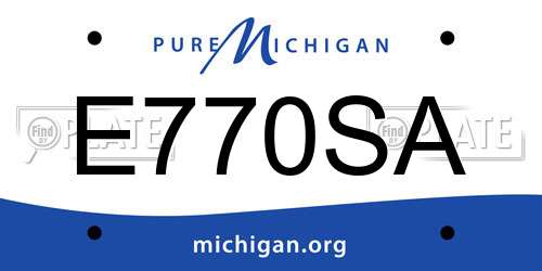 E770SA Michigan License Plate