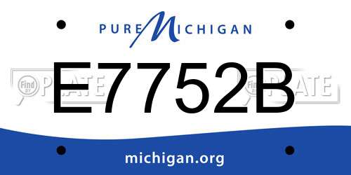 E7752B Michigan License Plate