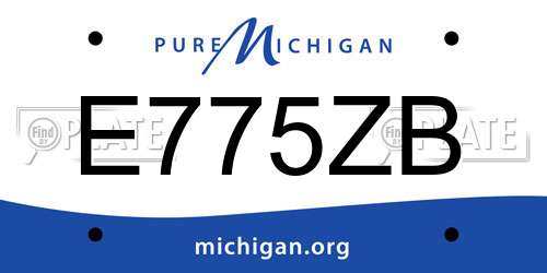 E775ZB Michigan License Plate