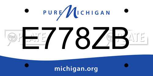 E778ZB Michigan License Plate