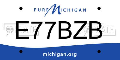 E77BZB Michigan License Plate