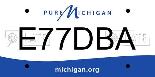 E77DBA Michigan License Plate