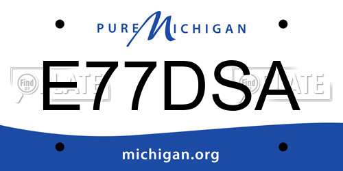 E77DSA Michigan License Plate
