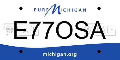 E77OSA Michigan License Plate