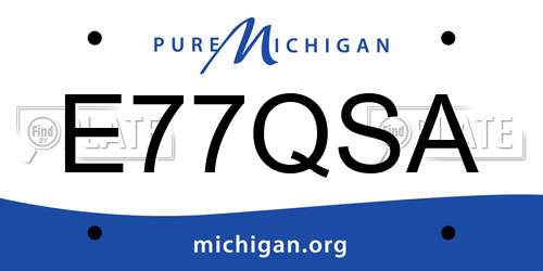 E77QSA Michigan License Plate