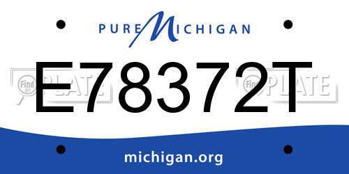 E78372T Michigan License Plate