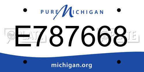 E787668 Michigan License Plate