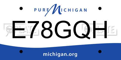 E78GQH Michigan License Plate