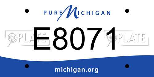 E8071 Michigan License Plate