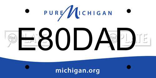 E80DAD Michigan License Plate