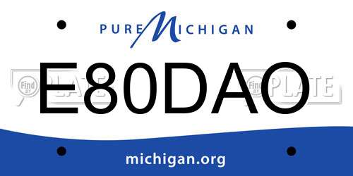 E80DAO Michigan License Plate